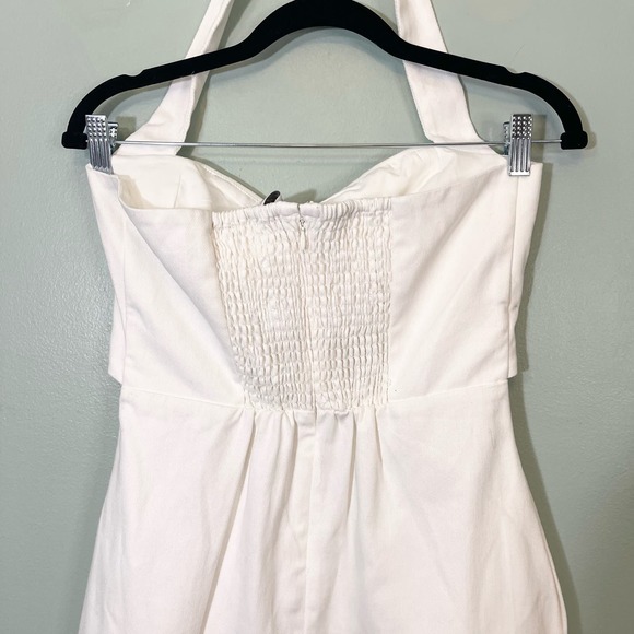 Anthropologie Mare Mare Women's White Cutout Twill Halter Mini Dress Small NWT - Picture 4 of 10